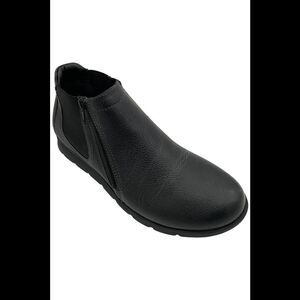 David Tate Women's Pine Zip-Up Leather Bootie Black - Narrow